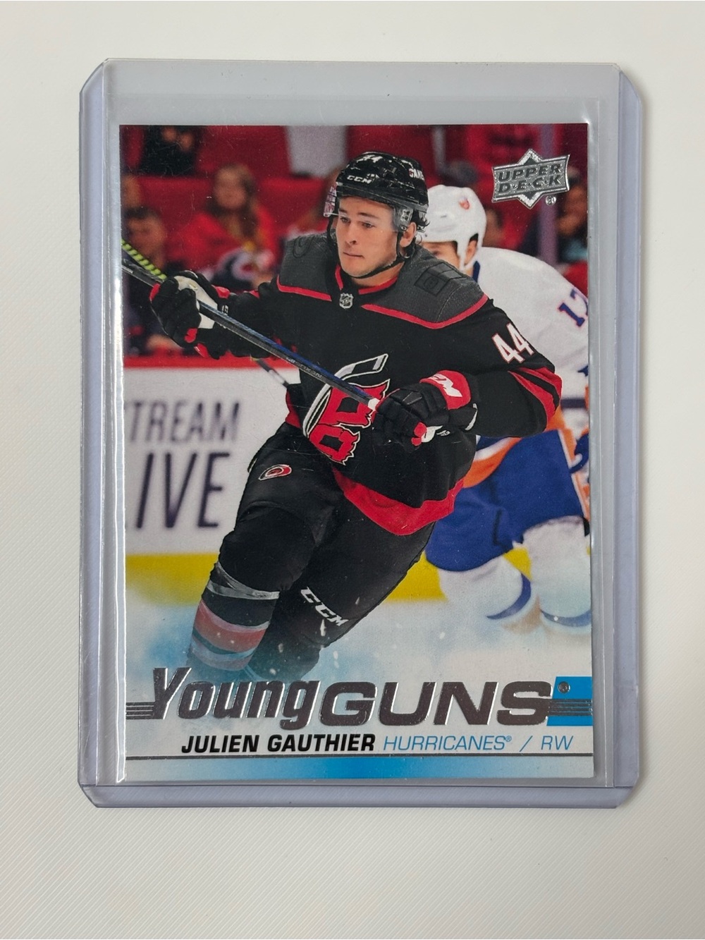 Julien Gauthier 2019-20 Upper Deck Young Guns #498 Rookie RC Carolina Hurricanes